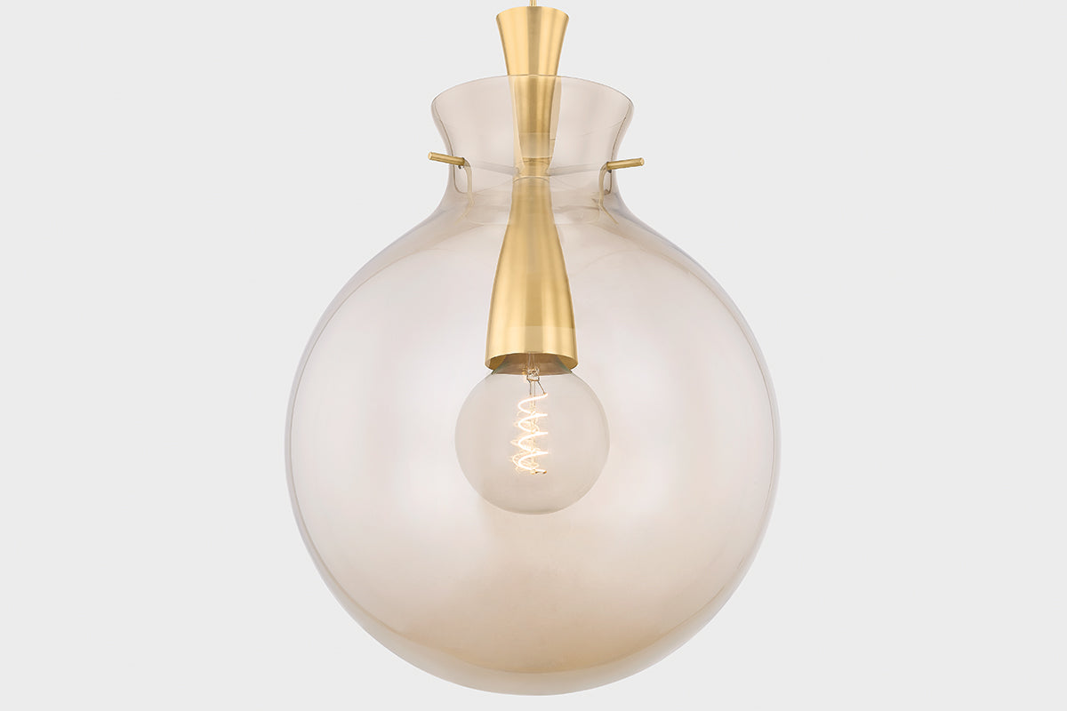 Mitzi by Hudson Valley Lighting Benita Large Pendant in Aged Brass, detail view 6