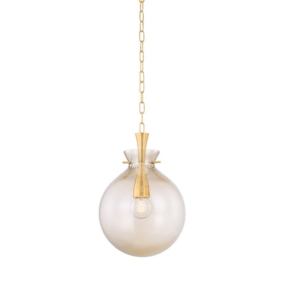 Mitzi by Hudson Valley Lighting Benita Small Pendant in Aged Brass