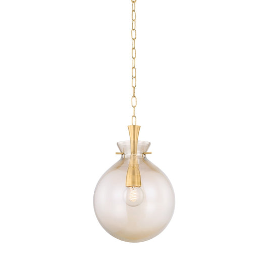 Mitzi by Hudson Valley Lighting Benita Small Pendant in Aged Brass