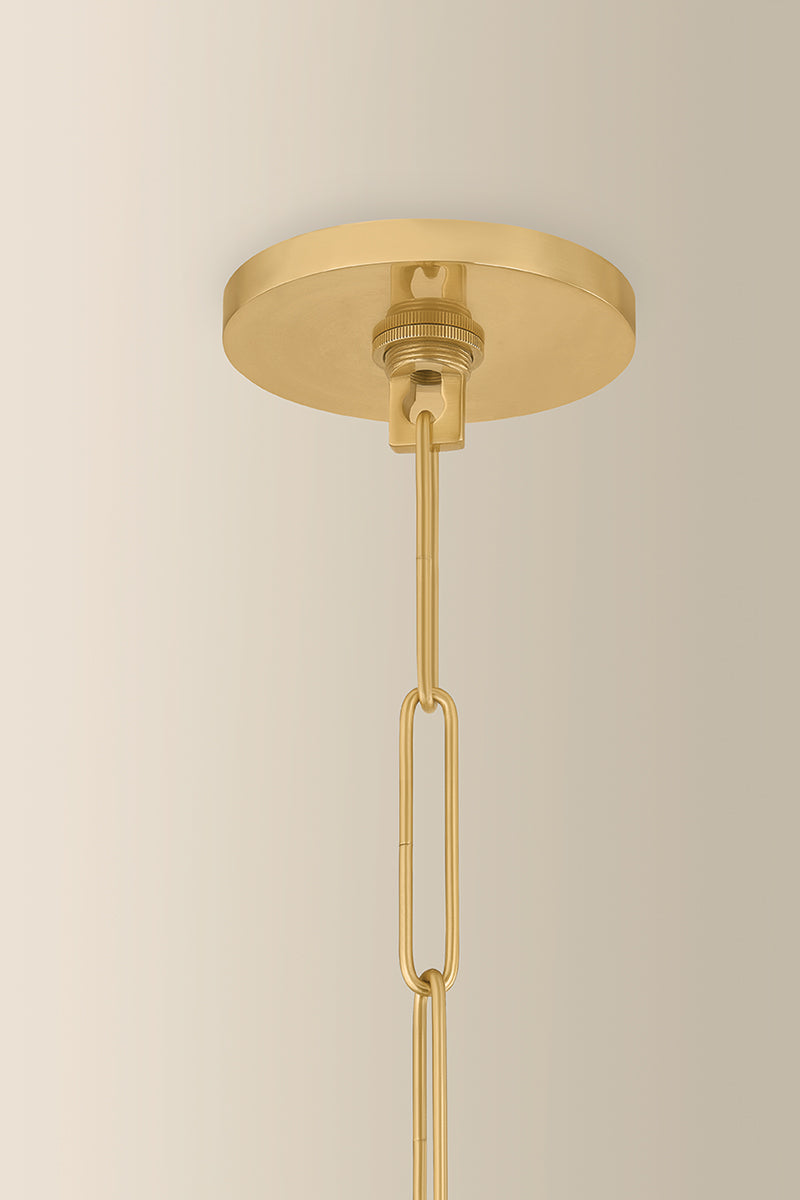 Mitzi by Hudson Valley Lighting Bernadine Small Pendant in Aged Brass, detail view 1