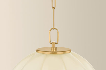 Mitzi by Hudson Valley Lighting Bernadine Large Pendant in Aged Brass, detail view 2