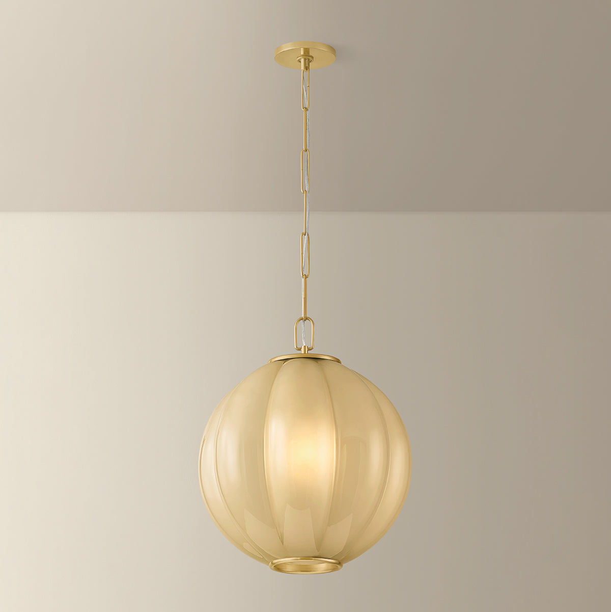 Mitzi by Hudson Valley Lighting Bernadine Large Pendant in Aged Brass, detail view 3