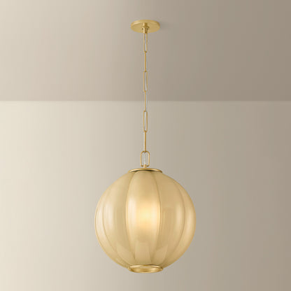 Mitzi by Hudson Valley Lighting Bernadine Large Pendant in Aged Brass, detail view 3