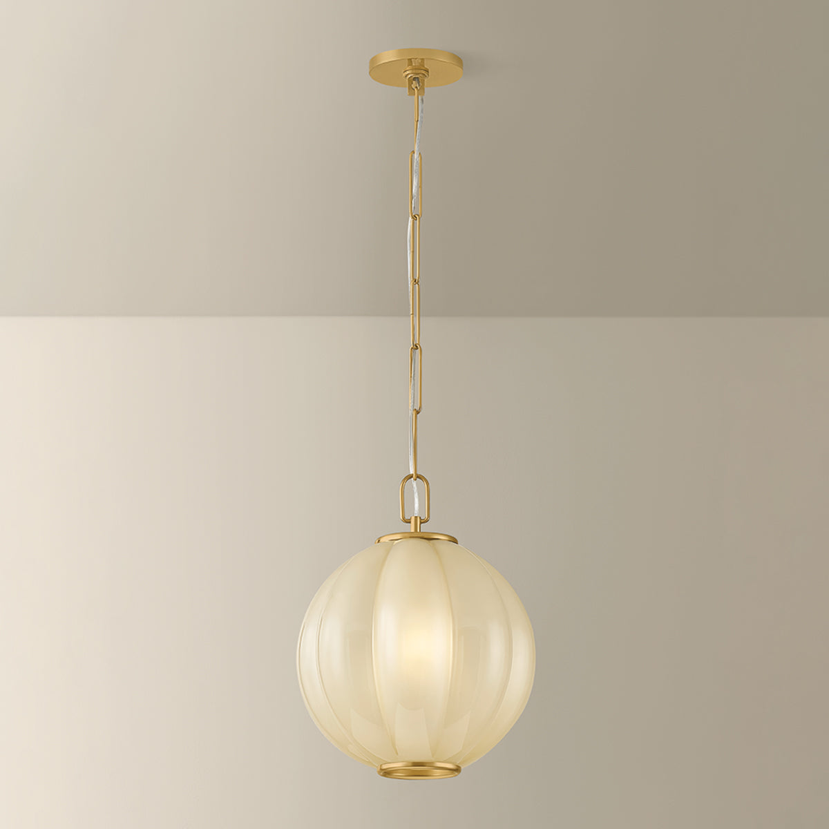 Mitzi by Hudson Valley Lighting Bernadine Small Pendant in Aged Brass, detail view 3