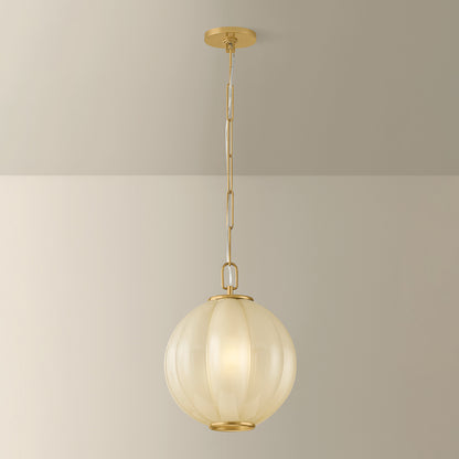 Mitzi by Hudson Valley Lighting Bernadine Small Pendant in Aged Brass, detail view 3