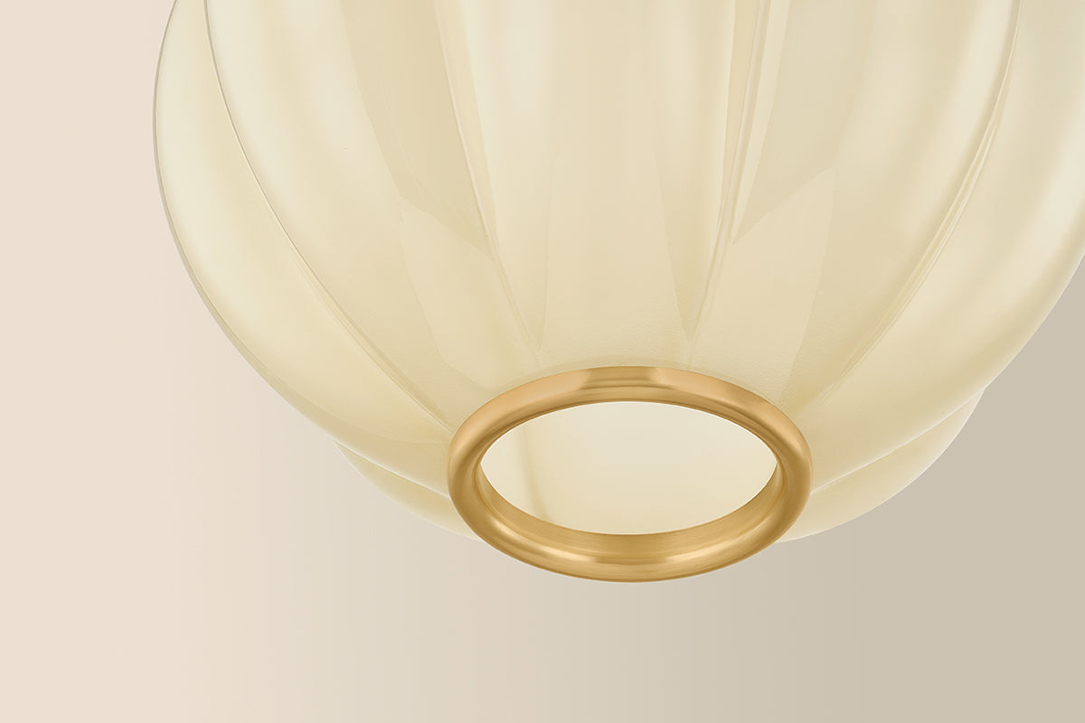 Mitzi by Hudson Valley Lighting Bernadine Small Pendant in Aged Brass, detail view 4