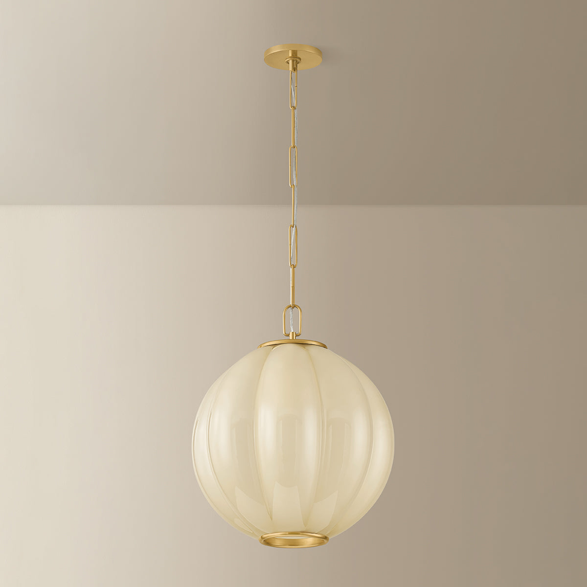 Mitzi by Hudson Valley Lighting Bernadine Large Pendant in Aged Brass, detail view 5