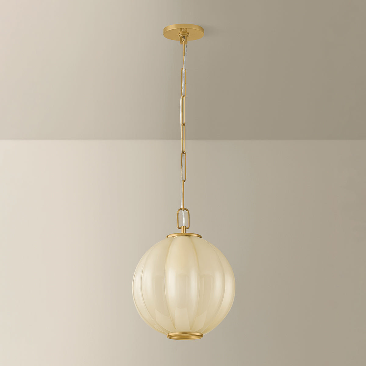 Mitzi by Hudson Valley Lighting Bernadine Small Pendant in Aged Brass, detail view 5