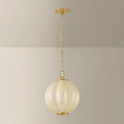 Mitzi by Hudson Valley Lighting Bernadine Small Pendant in Aged Brass, detail view 5