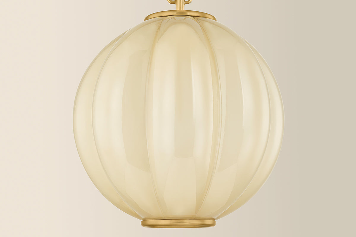 Mitzi by Hudson Valley Lighting Bernadine Small Pendant in Aged Brass, detail view 6