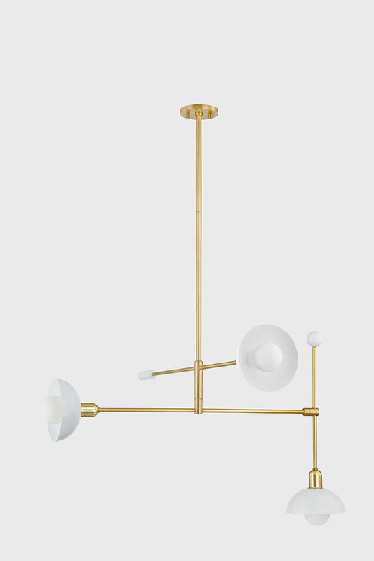 Mitzi by Hudson Valley Lighting Billie Chandelier in Aged Brass / Soft White, detail view 1