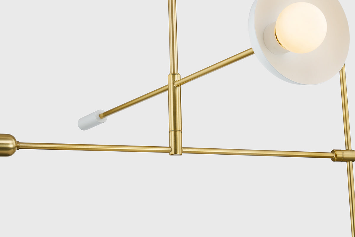 Mitzi by Hudson Valley Lighting Billie Chandelier in Aged Brass / Soft White, detail view 2