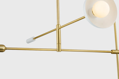 Mitzi by Hudson Valley Lighting Billie Chandelier in Aged Brass / Soft White, detail view 2