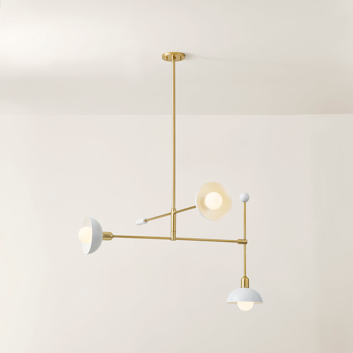Mitzi by Hudson Valley Lighting Billie Chandelier in Aged Brass / Soft White, detail view 4