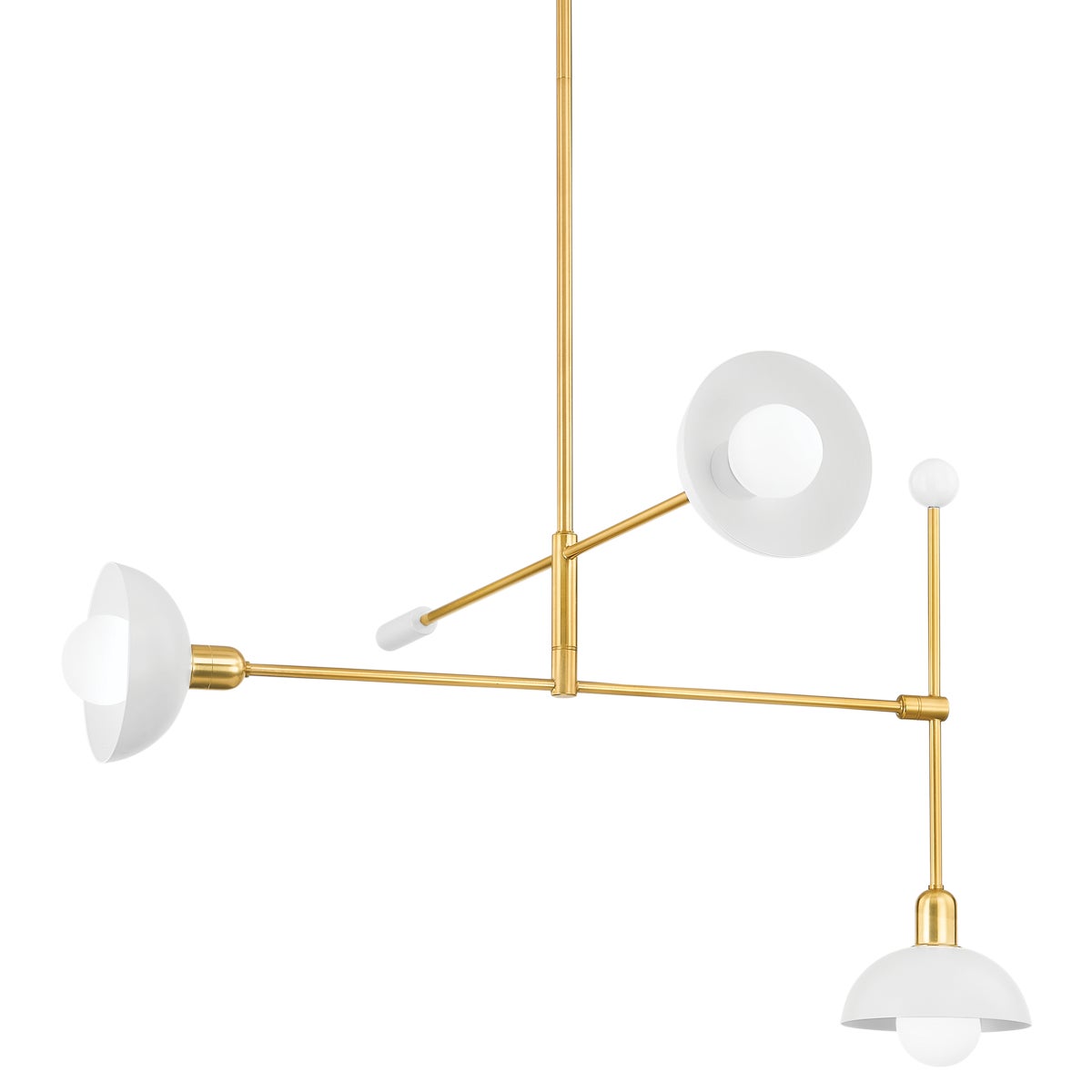 Mitzi by Hudson Valley Lighting Billie Chandelier in Aged Brass / Soft White