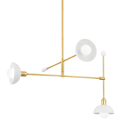 Mitzi by Hudson Valley Lighting Billie Chandelier in Aged Brass / Soft White