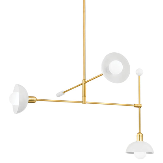 Mitzi by Hudson Valley Lighting Billie Chandelier in Aged Brass / Soft White