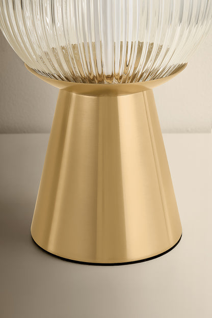 Mitzi by Hudson Valley Lighting Bria Rechargeable Table Lamp in Aged Brass, detail view 1