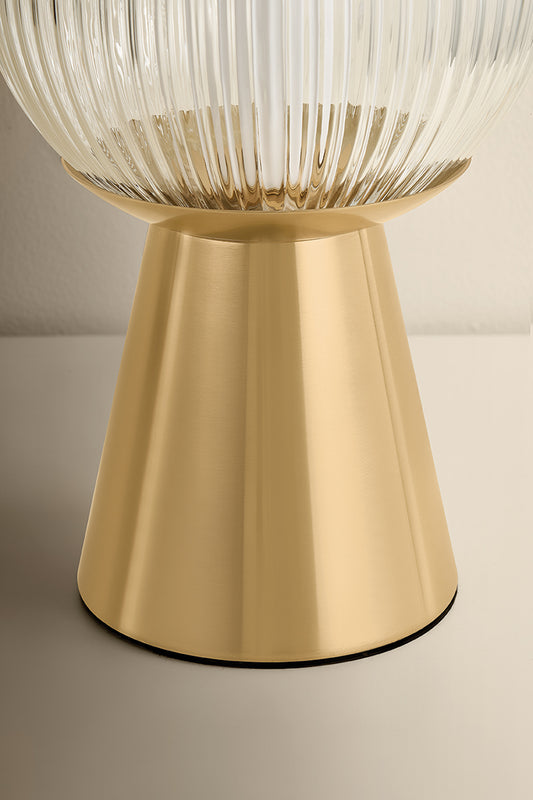 Mitzi by Hudson Valley Lighting Bria Rechargeable Table Lamp in Aged Brass, detail view 1