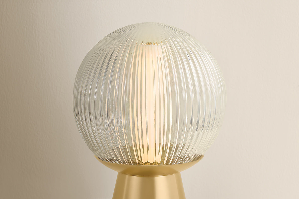 Mitzi by Hudson Valley Lighting Bria Rechargeable Table Lamp in Aged Brass, detail view 2