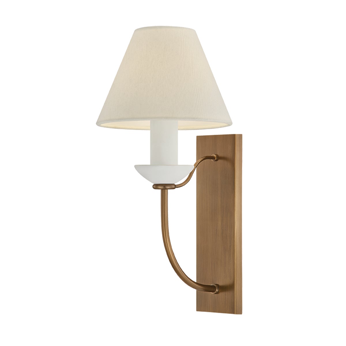 Mitzi by Hudson Valley Lighting Brinlea Wall Sconce in Patina Brass / Off White Linen
