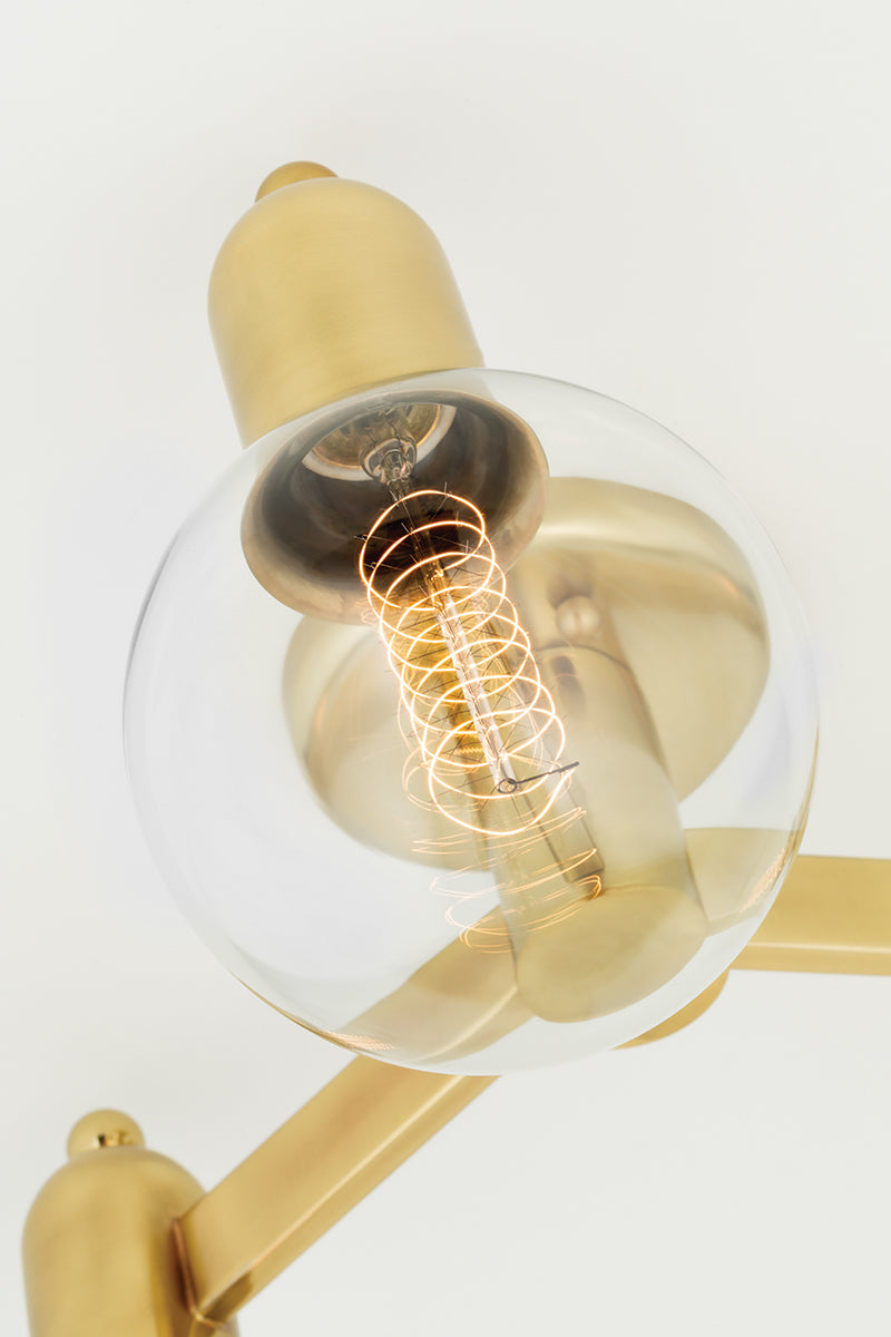 Mitzi by Hudson Valley Lighting Bryce Semi-Flush Mount in Aged Brass, detail view 3