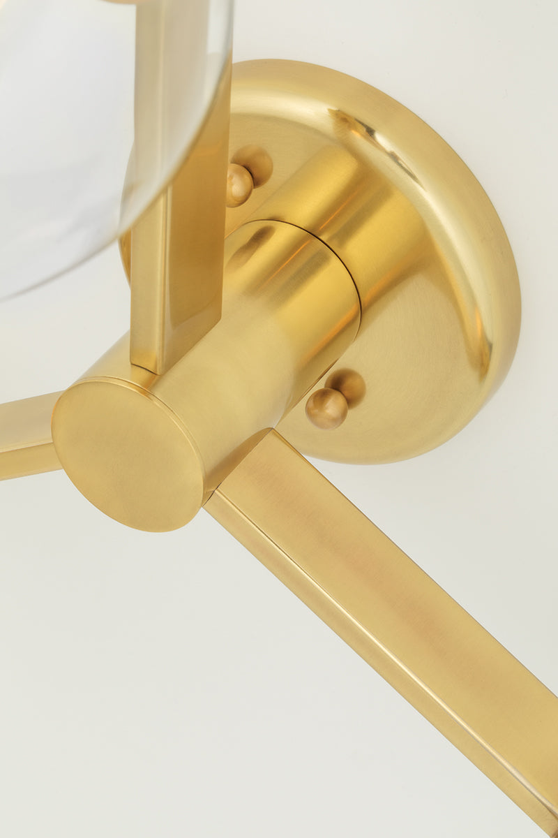 Mitzi by Hudson Valley Lighting Bryce Semi-Flush Mount in Aged Brass, detail view 4