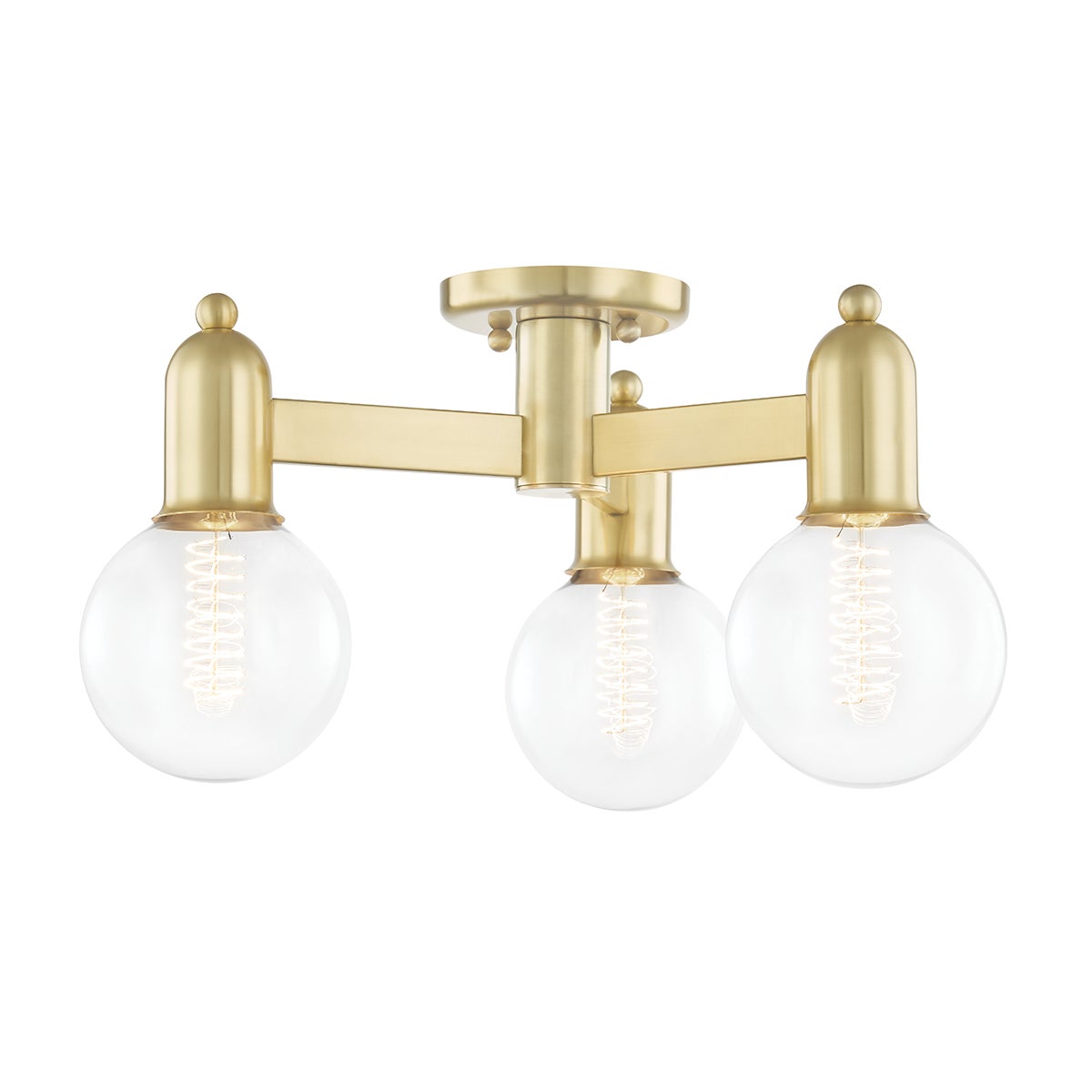Mitzi by Hudson Valley Lighting Bryce Semi-Flush Mount in Aged Brass