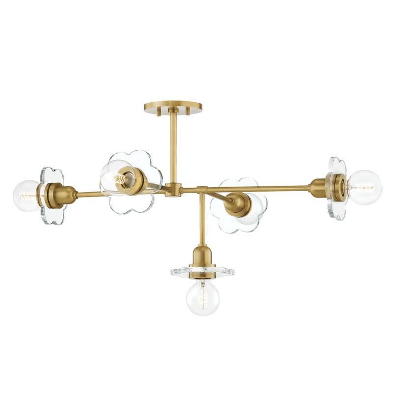 Mitzi by Hudson Valley Lighting Alexa Chandelier Antique Brass, Aged Brass
