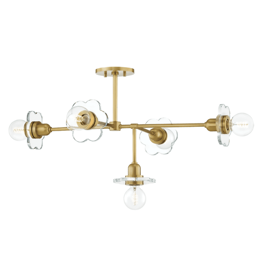 Mitzi by Hudson Valley Lighting Alexa Chandelier Antique Brass, Aged Brass
