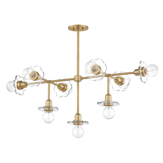 Mitzi by Hudson Valley Lighting Alexa Chandelier Antique Brass, Aged Brass