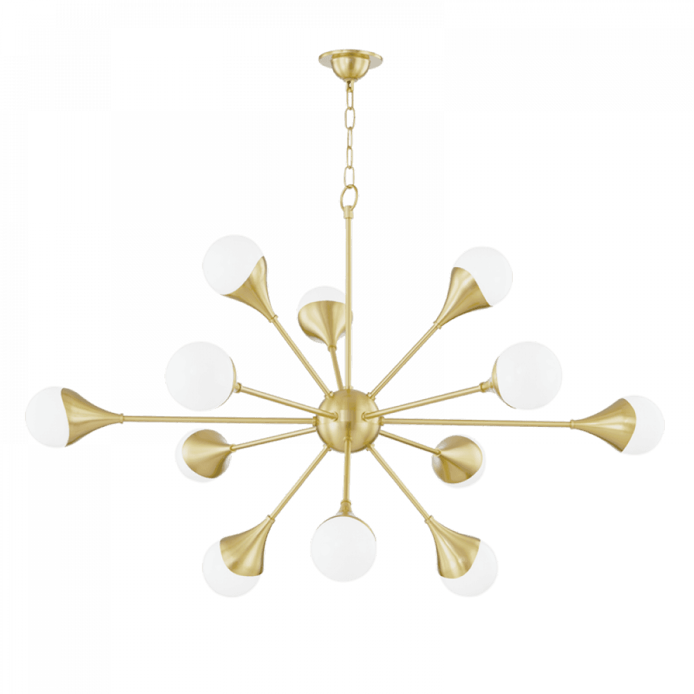 Mitzi by Hudson Valley Lighting Ariana Chandelier Aged Brass, Brass