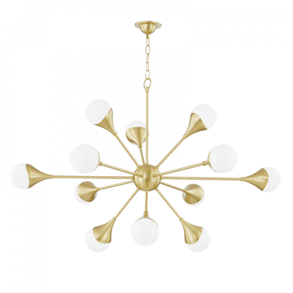 Mitzi by Hudson Valley Lighting Ariana Chandelier Aged Brass, Brass