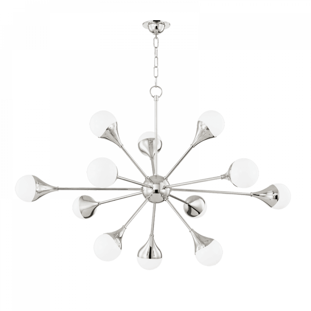 Mitzi by Hudson Valley Lighting Ariana Chandelier Polished Nickel, Nickel