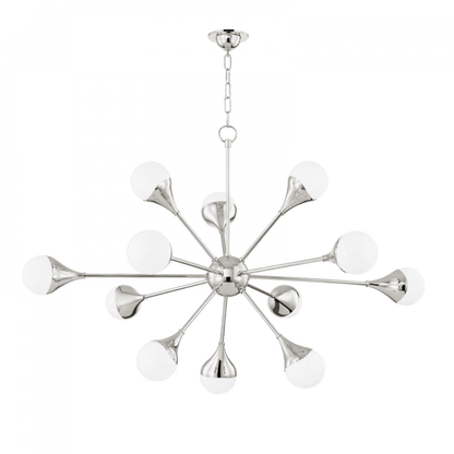Mitzi by Hudson Valley Lighting Ariana Chandelier Polished Nickel, Nickel
