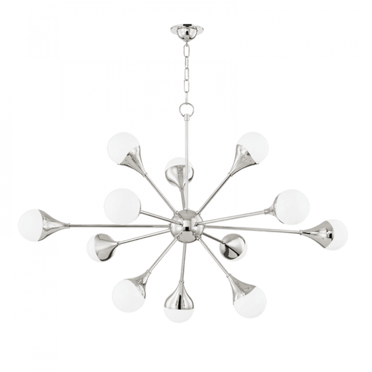 Mitzi by Hudson Valley Lighting Ariana Chandelier Polished Nickel, Nickel