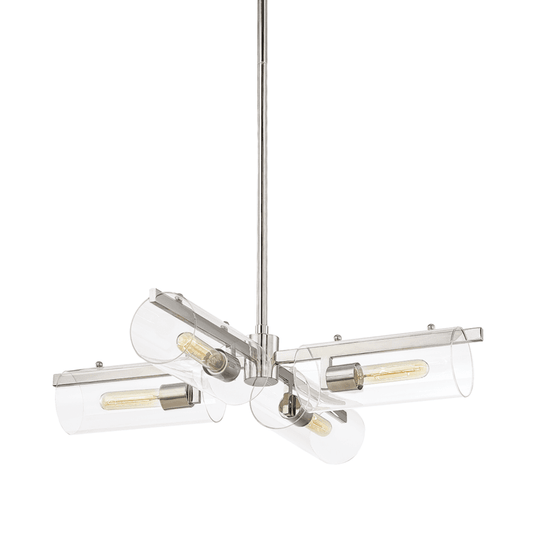 Mitzi by Hudson Valley Lighting Ariel Chandelier Nickel, Polished Nickel