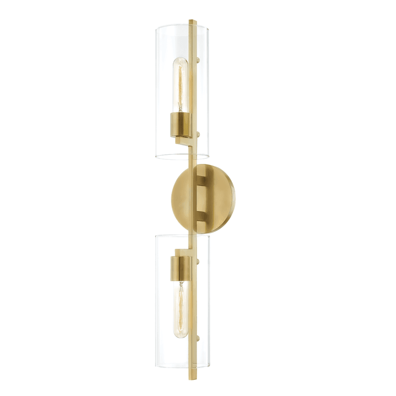 Mitzi by Hudson Valley Lighting Ariel Wall Sconce Antique Brass, Aged Brass