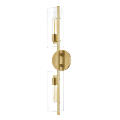 Mitzi by Hudson Valley Lighting Ariel Wall Sconce Antique Brass, Aged Brass