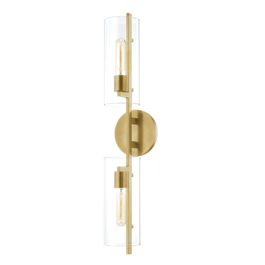 Mitzi by Hudson Valley Lighting Ariel Wall Sconce Antique Brass, Aged Brass