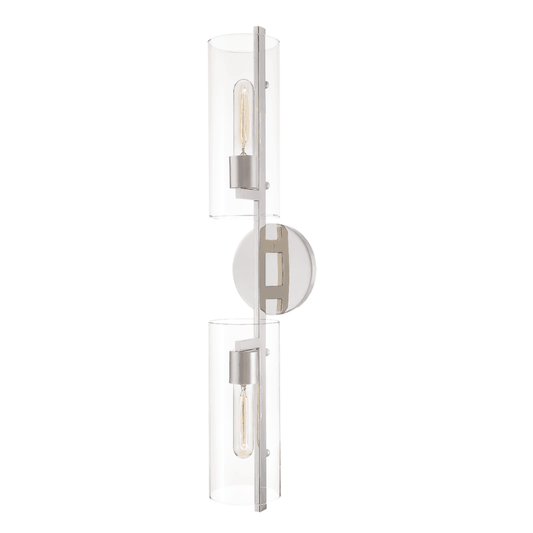 Mitzi by Hudson Valley Lighting Ariel Wall Sconce Nickel, Polished Nickel