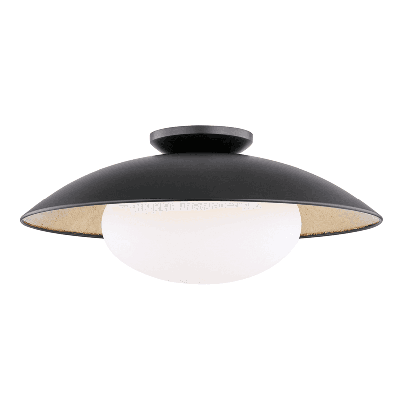 Mitzi by Hudson Valley Lighting Cadence Semi-Flush Mount Black, Gold Leaf