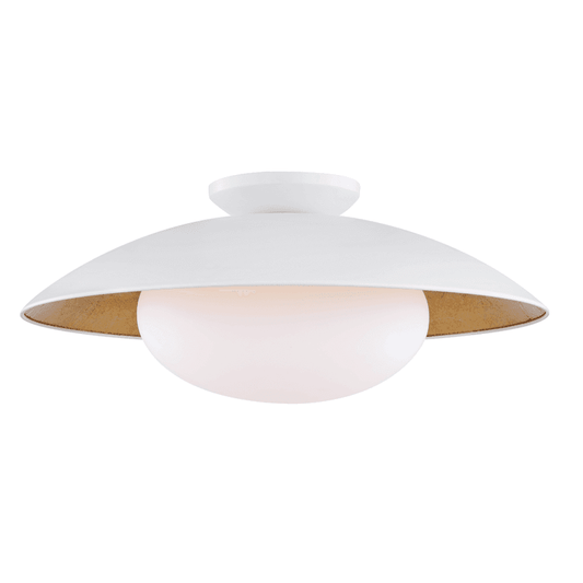Mitzi by Hudson Valley Lighting Cadence Semi-Flush Mount White, Gold Leaf