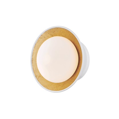 Mitzi by Hudson Valley Lighting Cadence Semi-Flush Mount White, Gold Leaf