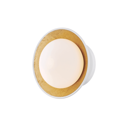 Mitzi by Hudson Valley Lighting Cadence Semi-Flush Mount White, Gold Leaf