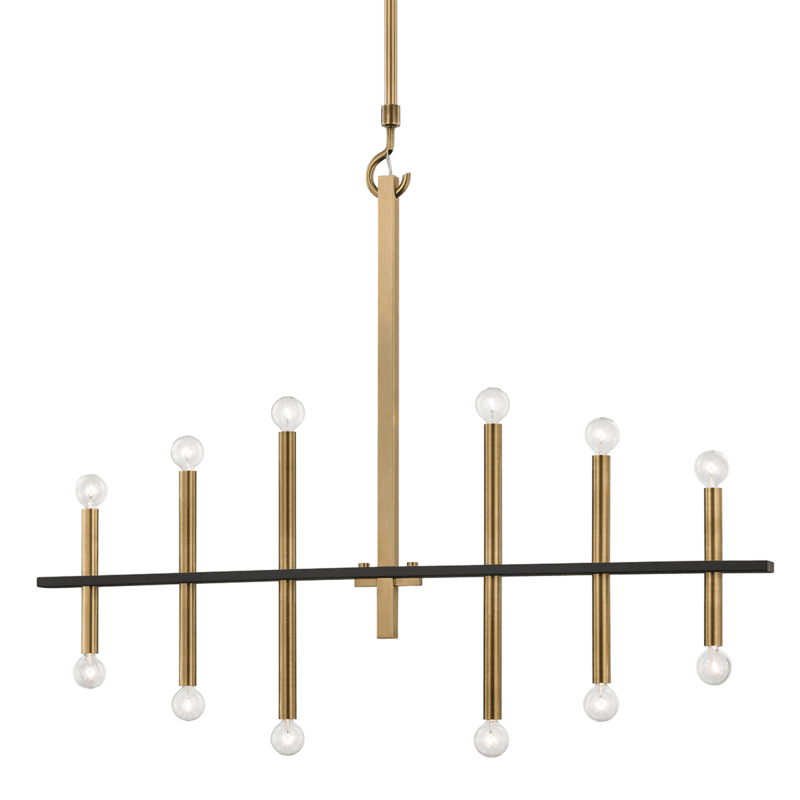 Mitzi by Hudson Valley Lighting Colette Chandelier Aged Brass, Black