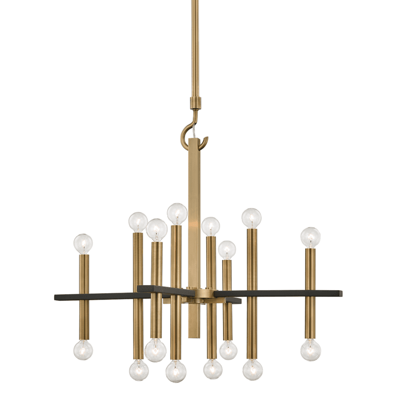 Mitzi by Hudson Valley Lighting Colette Chandelier Aged Brass, Black