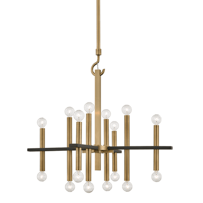 Mitzi by Hudson Valley Lighting Colette Chandelier Aged Brass, Black