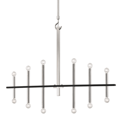 Mitzi by Hudson Valley Lighting Colette Chandelier Polished Nickel, Black