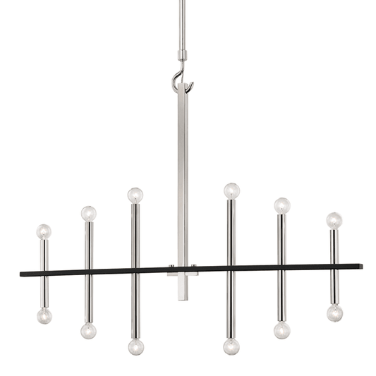 Mitzi by Hudson Valley Lighting Colette Chandelier Polished Nickel, Black